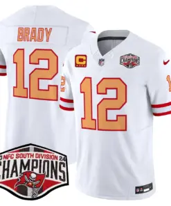 Baker Mayfield Tampa Bay Buccaneers Nike Throwback 2024 NFC South Division Champions Patch Vapor Limited Stitched Jersey - Orange - Image 24