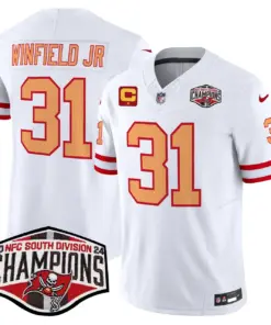 Baker Mayfield Tampa Bay Buccaneers Nike Throwback 2024 NFC South Division Champions Patch Vapor Limited Stitched Jersey - Orange - Image 28