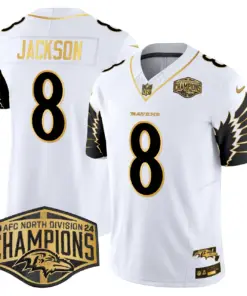 Derrick Henry Baltimore Ravens Nike Maryland 2024 AFC North Division Champions Patch Gold Vapor Limited Stitched Jersey - Black - Image 20