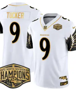 Derrick Henry Baltimore Ravens Nike Maryland 2024 AFC North Division Champions Patch Gold Vapor Limited Stitched Jersey - Black - Image 21