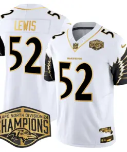 Derrick Henry Baltimore Ravens Nike Maryland 2024 AFC North Division Champions Patch Gold Vapor Limited Stitched Jersey - Black - Image 24