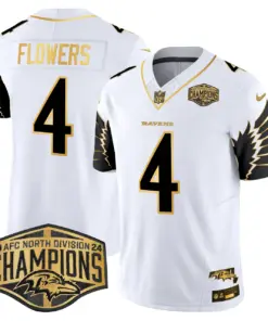 Derrick Henry Baltimore Ravens Nike Maryland 2024 AFC North Division Champions Patch Gold Vapor Limited Stitched Jersey - Black - Image 25