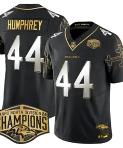 Derrick Henry Baltimore Ravens Nike Maryland Flag Map 2024 AFC North Division Champions Patch Gold Vapor Limited Stitched Jersey - Black - Image 5