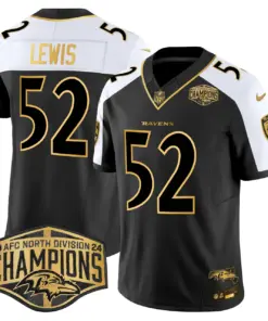Derrick Henry Baltimore Ravens Nike Maryland Flag Map 2024 AFC North Division Champions Patch Gold Vapor Limited Stitched Jersey - Black - Image 14