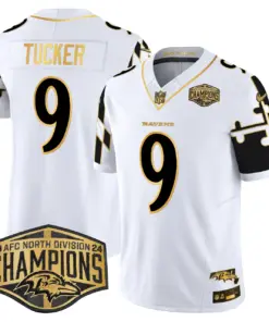 Derrick Henry Baltimore Ravens Nike Maryland Flag Map 2024 AFC North Division Champions Patch Gold Vapor Limited Stitched Jersey - Black - Image 19