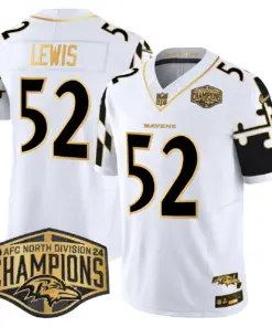 Derrick Henry Baltimore Ravens Nike Maryland Flag Map 2024 AFC North Division Champions Patch Gold Vapor Limited Stitched Jersey - Black - Image 22