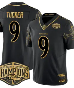 Derrick Henry Baltimore Ravens Nike Maryland Flag Map 2024 AFC North Division Champions Patch Gold Vapor Limited Stitched Jersey - Black - Image 27