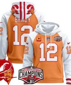 Baker Mayfield Tampa Bay Buccaneers Nike Throwback 2024 NFC South Division Champions Patch Stitched Pullover Hoodie - Orange - Image 3