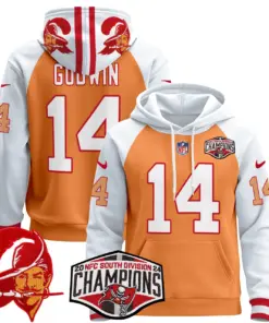Baker Mayfield Tampa Bay Buccaneers Nike Throwback 2024 NFC South Division Champions Patch Stitched Pullover Hoodie - Orange - Image 5