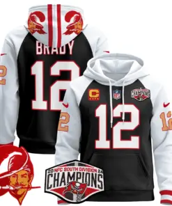 Baker Mayfield Tampa Bay Buccaneers Nike Throwback 2024 NFC South Division Champions Patch Stitched Pullover Hoodie - Orange - Image 10