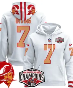Baker Mayfield Tampa Bay Buccaneers Nike Throwback 2024 NFC South Division Champions Patch Stitched Pullover Hoodie - Orange - Image 23