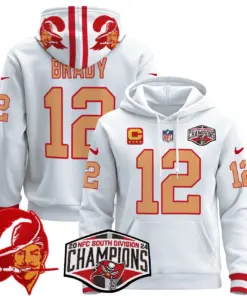 Baker Mayfield Tampa Bay Buccaneers Nike Throwback 2024 NFC South Division Champions Patch Stitched Pullover Hoodie - Orange - Image 24