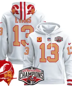 Baker Mayfield Tampa Bay Buccaneers Nike Throwback 2024 NFC South Division Champions Patch Stitched Pullover Hoodie - Orange - Image 25