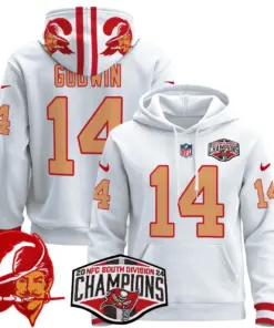 Baker Mayfield Tampa Bay Buccaneers Nike Throwback 2024 NFC South Division Champions Patch Stitched Pullover Hoodie - Orange - Image 26