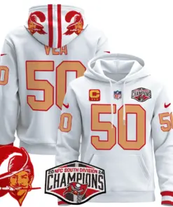 Baker Mayfield Tampa Bay Buccaneers Nike Throwback 2024 NFC South Division Champions Patch Stitched Pullover Hoodie - Orange - Image 27