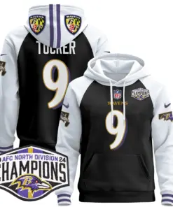 Derrick Henry Baltimore Ravens Nike 2024 AFC North Division Champions Patch Stitched Pullover Hoodie V2 - Black - Image 3