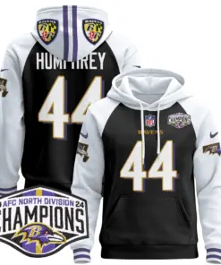 Derrick Henry Baltimore Ravens Nike 2024 AFC North Division Champions Patch Stitched Pullover Hoodie V2 - Black - Image 5