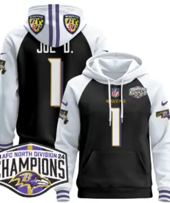 Derrick Henry Baltimore Ravens Nike 2024 AFC North Division Champions Patch Stitched Pullover Hoodie V2 - Black - Image 9