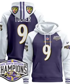 Derrick Henry Baltimore Ravens Nike 2024 AFC North Division Champions Patch Stitched Pullover Hoodie V2 - Black - Image 13