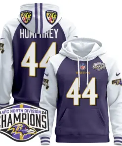 Derrick Henry Baltimore Ravens Nike 2024 AFC North Division Champions Patch Stitched Pullover Hoodie V2 - Black - Image 15