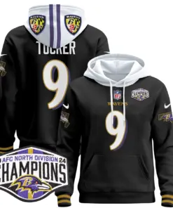 Derrick Henry Baltimore Ravens Nike 2024 AFC North Division Champions Patch Stitched Pullover Hoodie V2 - Black - Image 23