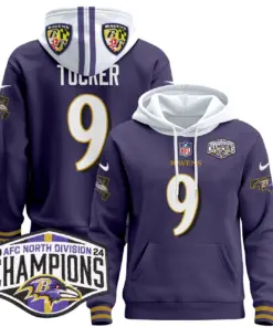 Derrick Henry Baltimore Ravens Nike 2024 AFC North Division Champions Patch Stitched Pullover Hoodie V2 - Black - Image 33