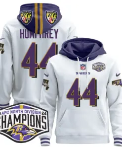 Derrick Henry Baltimore Ravens Nike 2024 AFC North Division Champions Patch Stitched Pullover Hoodie V2 - Black - Image 45