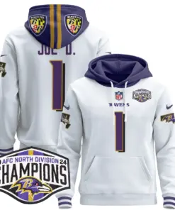Derrick Henry Baltimore Ravens Nike 2024 AFC North Division Champions Patch Stitched Pullover Hoodie V2 - Black - Image 49