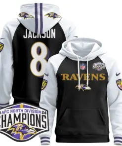 Alternative view of Derrick Henry Baltimore Ravens Nike 2024 AFC North Division Champions Patch Stitched Pullover Hoodie - Black