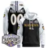 Baltimore Ravens Nike 2024 AFC North Division Champions Patch Custom Stitched Pullover Hoodie - Black