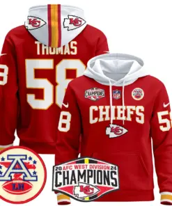 Patrick Mahomes Kansas City Chiefs Nike 2024 AFC West Division Champions Stitched Pullover Hoodie - Red - Image 3