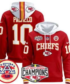 Patrick Mahomes Kansas City Chiefs Nike 2024 AFC West Division Champions Stitched Pullover Hoodie - Red - Image 4