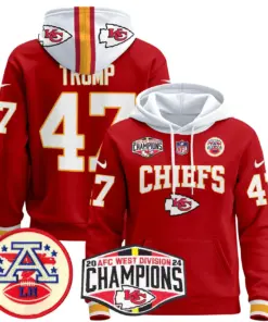 Patrick Mahomes Kansas City Chiefs Nike 2024 AFC West Division Champions Stitched Pullover Hoodie - Red - Image 9