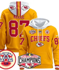 Patrick Mahomes Kansas City Chiefs Nike 2024 AFC West Division Champions Stitched Pullover Hoodie - Red - Image 20