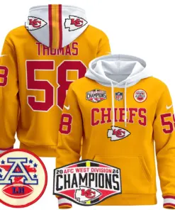 Patrick Mahomes Kansas City Chiefs Nike 2024 AFC West Division Champions Stitched Pullover Hoodie - Red - Image 21