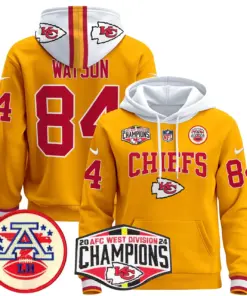 Patrick Mahomes Kansas City Chiefs Nike 2024 AFC West Division Champions Stitched Pullover Hoodie - Red - Image 23