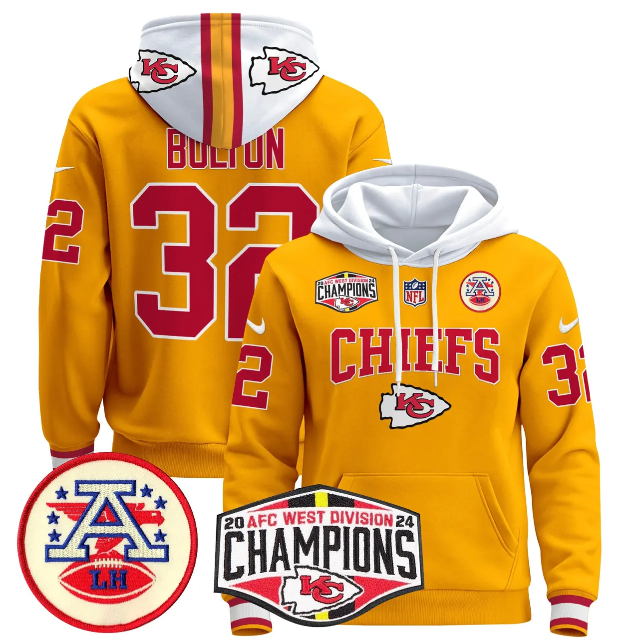 Patrick Mahomes Kansas City Chiefs Nike 2024 AFC West Division Champions Stitched Pullover Hoodie - Red - Image 24