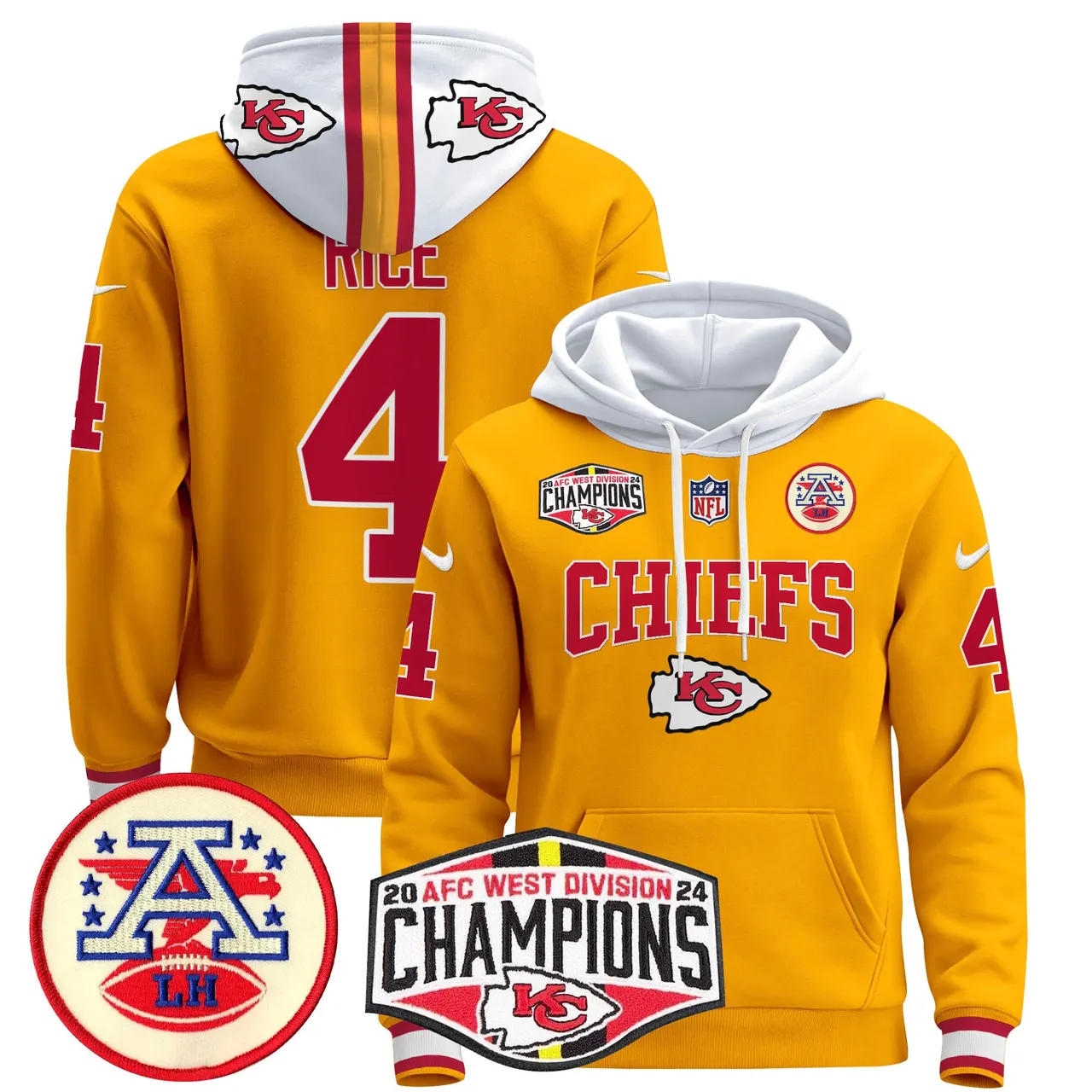 Patrick Mahomes Kansas City Chiefs Nike 2024 AFC West Division Champions Stitched Pullover Hoodie - Red - Image 25