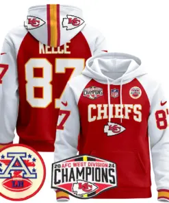 Patrick Mahomes Kansas City Chiefs Nike 2024 AFC West Division Champions Stitched Pullover Hoodie - Red - Image 29