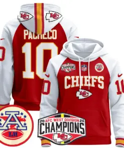 Patrick Mahomes Kansas City Chiefs Nike 2024 AFC West Division Champions Stitched Pullover Hoodie - Red - Image 31