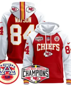 Patrick Mahomes Kansas City Chiefs Nike 2024 AFC West Division Champions Stitched Pullover Hoodie - Red - Image 32