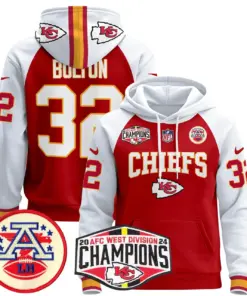 Patrick Mahomes Kansas City Chiefs Nike 2024 AFC West Division Champions Stitched Pullover Hoodie - Red - Image 33