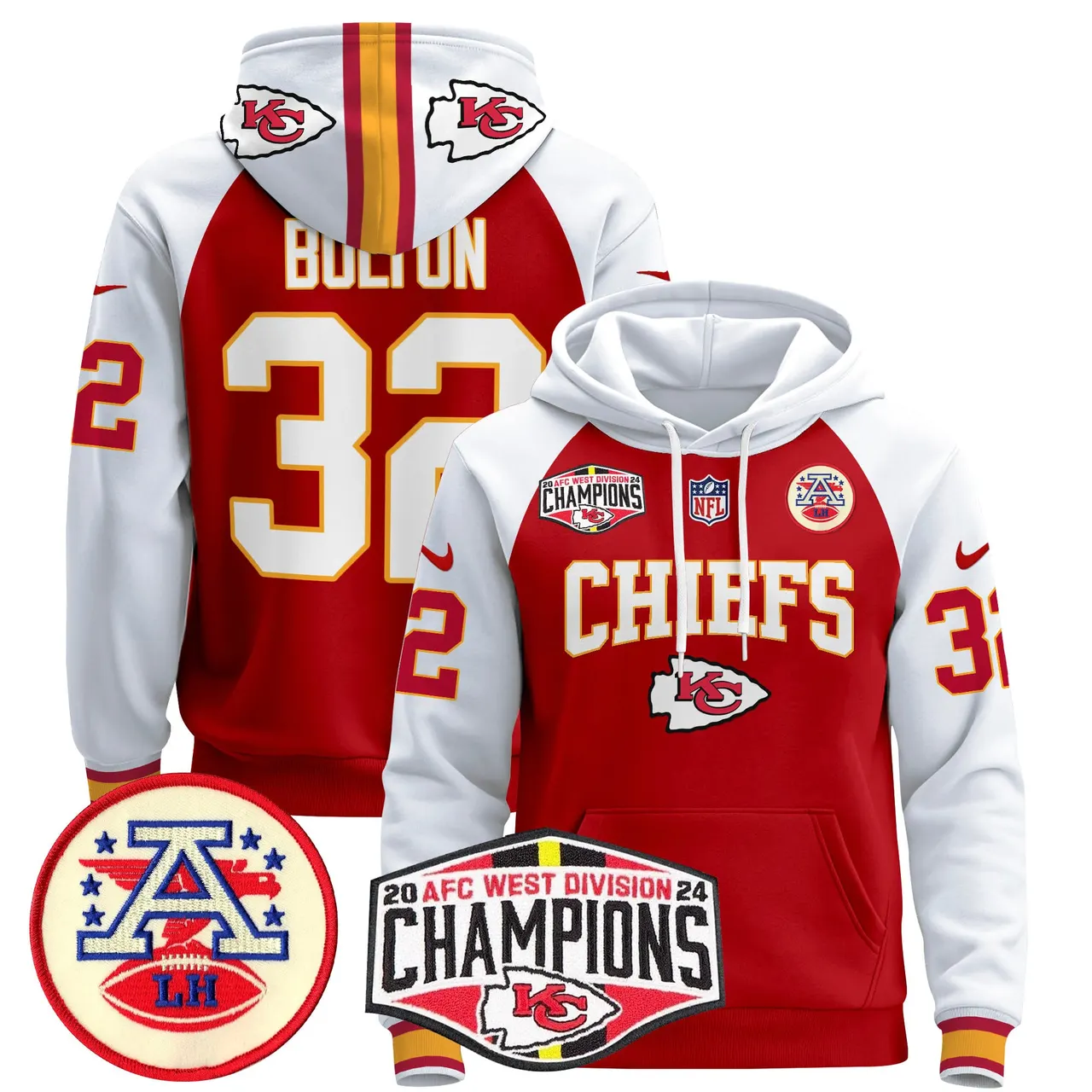 Patrick Mahomes Kansas City Chiefs Nike 2024 AFC West Division Champions Stitched Pullover Hoodie - Red - Image 33