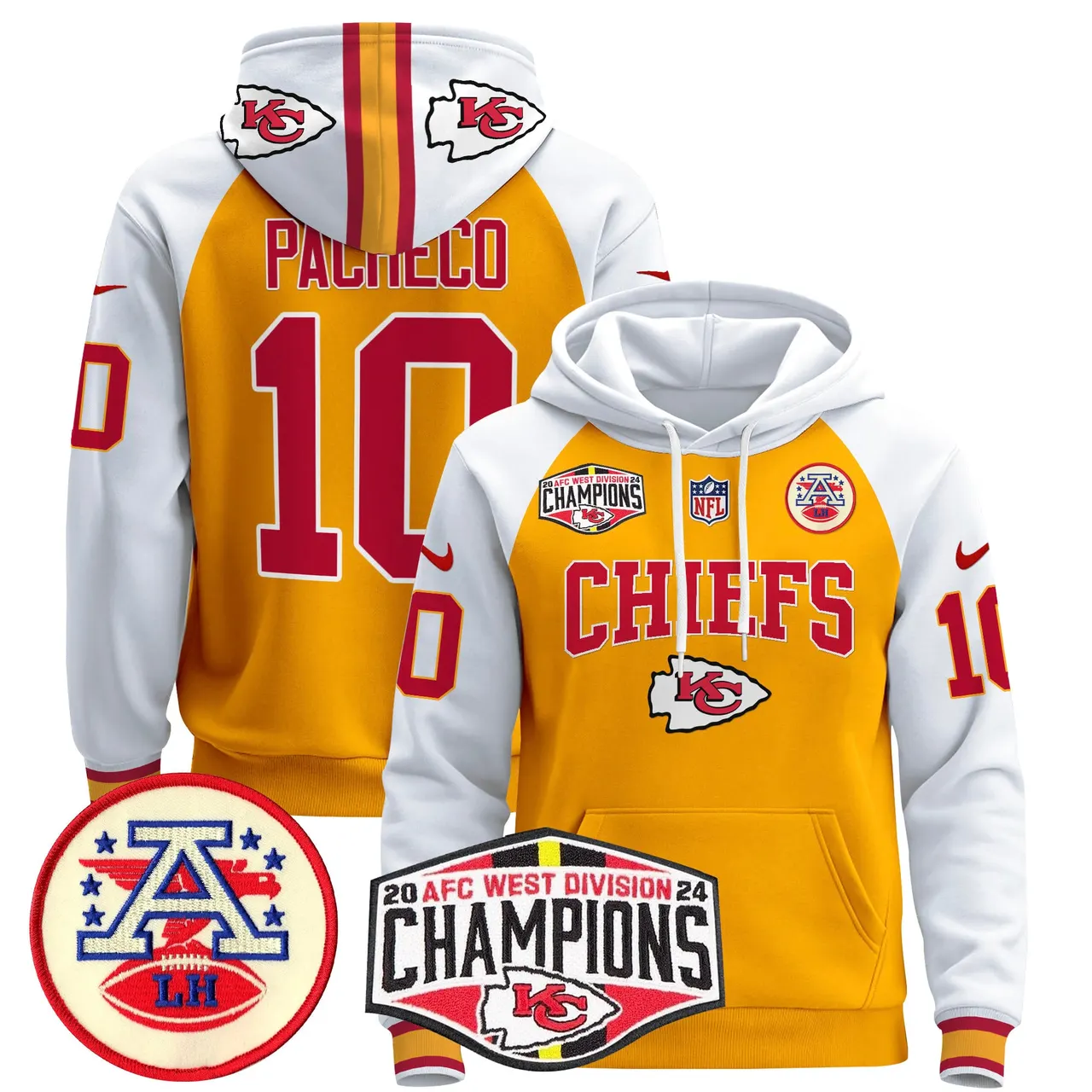Patrick Mahomes Kansas City Chiefs Nike 2024 AFC West Division Champions Stitched Pullover Hoodie - Red - Image 40