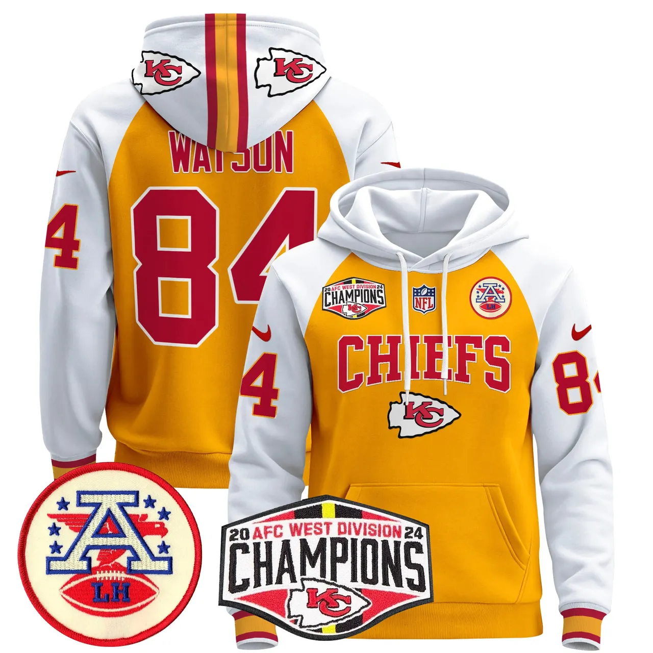 Patrick Mahomes Kansas City Chiefs Nike 2024 AFC West Division Champions Stitched Pullover Hoodie - Red - Image 41
