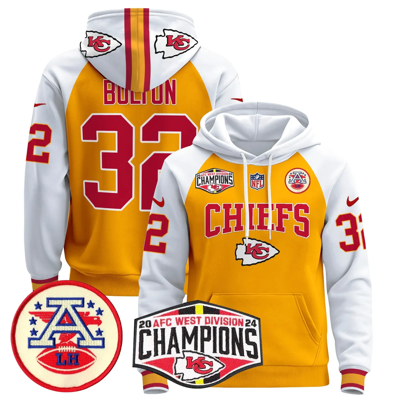 Patrick Mahomes Kansas City Chiefs Nike 2024 AFC West Division Champions Stitched Pullover Hoodie - Red - Image 42