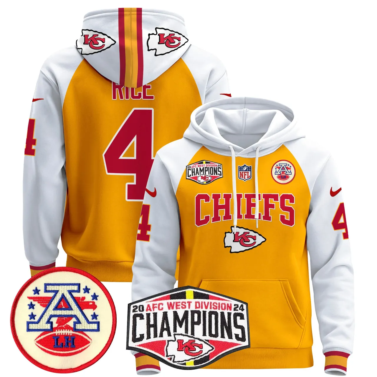 Patrick Mahomes Kansas City Chiefs Nike 2024 AFC West Division Champions Stitched Pullover Hoodie - Red - Image 43