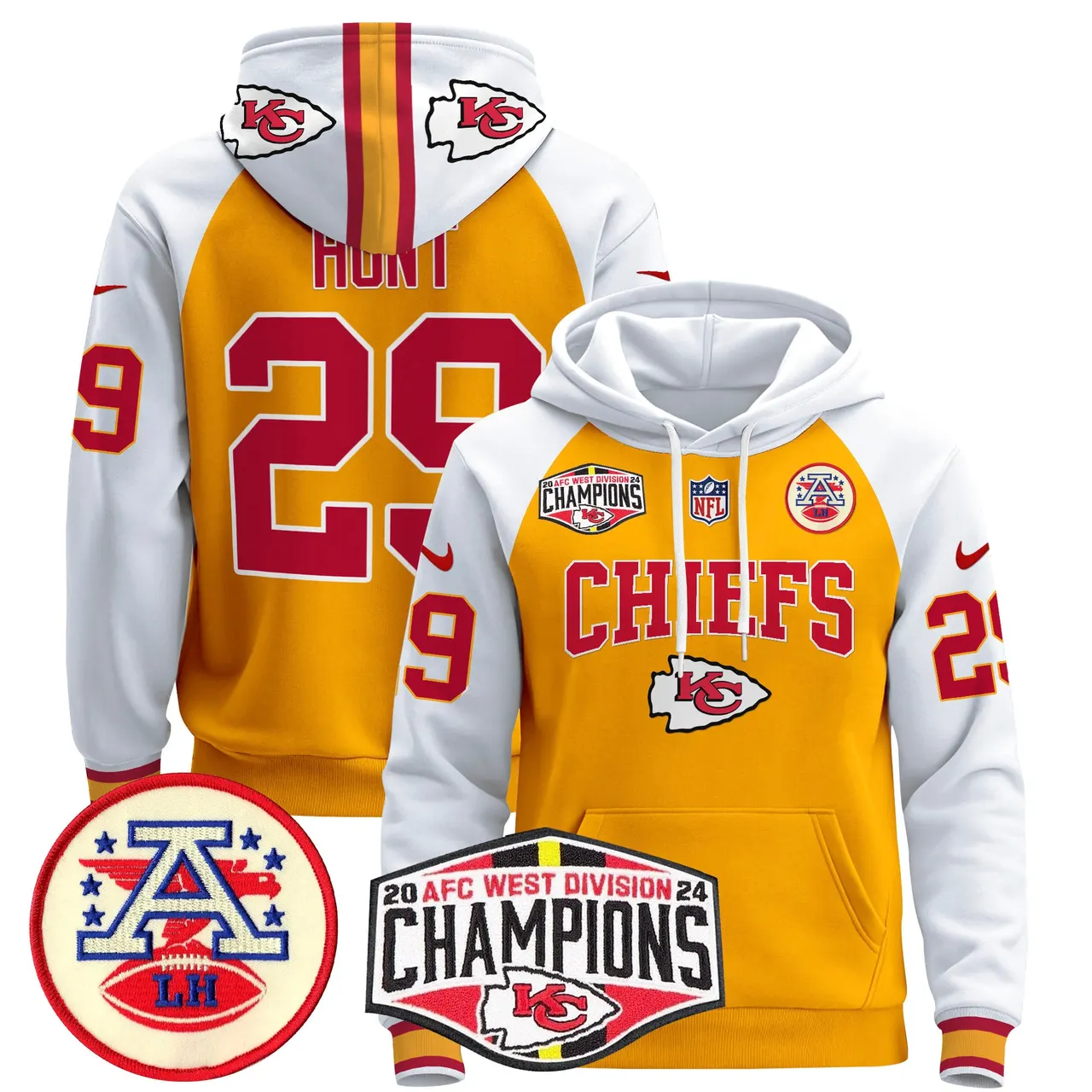Patrick Mahomes Kansas City Chiefs Nike 2024 AFC West Division Champions Stitched Pullover Hoodie - Red - Image 44