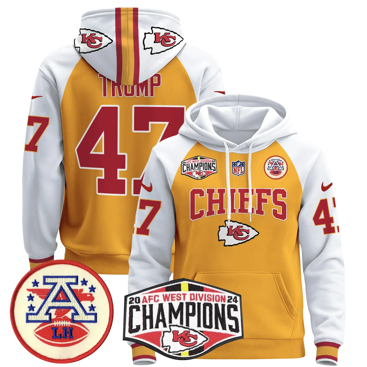 Patrick Mahomes Kansas City Chiefs Nike 2024 AFC West Division Champions Stitched Pullover Hoodie - Red - Image 45
