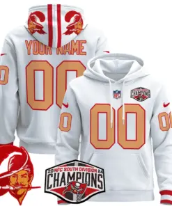 Tampa Bay Buccaneers Nike Throwback 2024 NFC South Division Champions Patch Custom Stitched Pullover Hoodie - Orange - Image 4